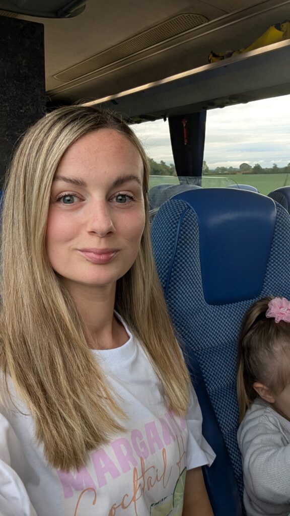Claire Mac enjoying coach trips from Teesside with Family Outings,