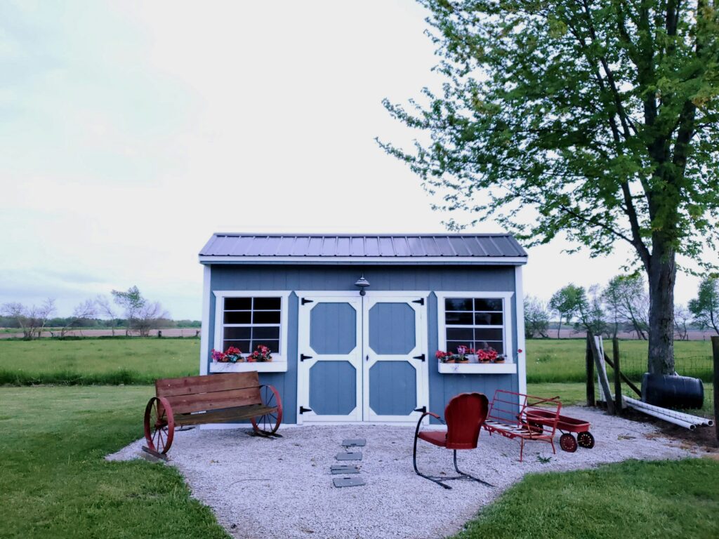 Outside storage room.