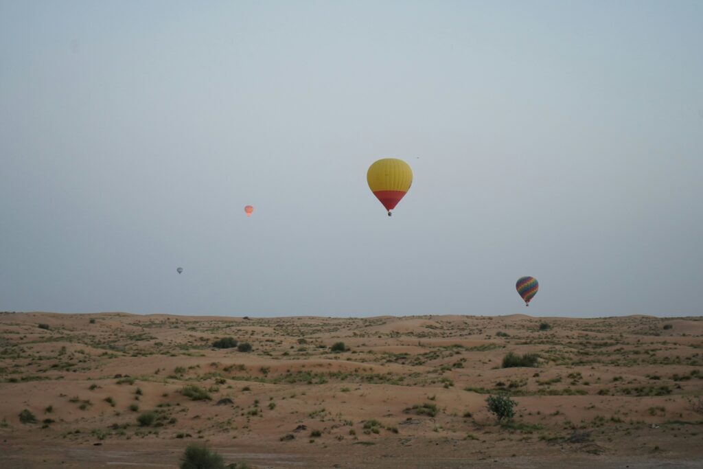 Hot air balloon ride in Dubai.