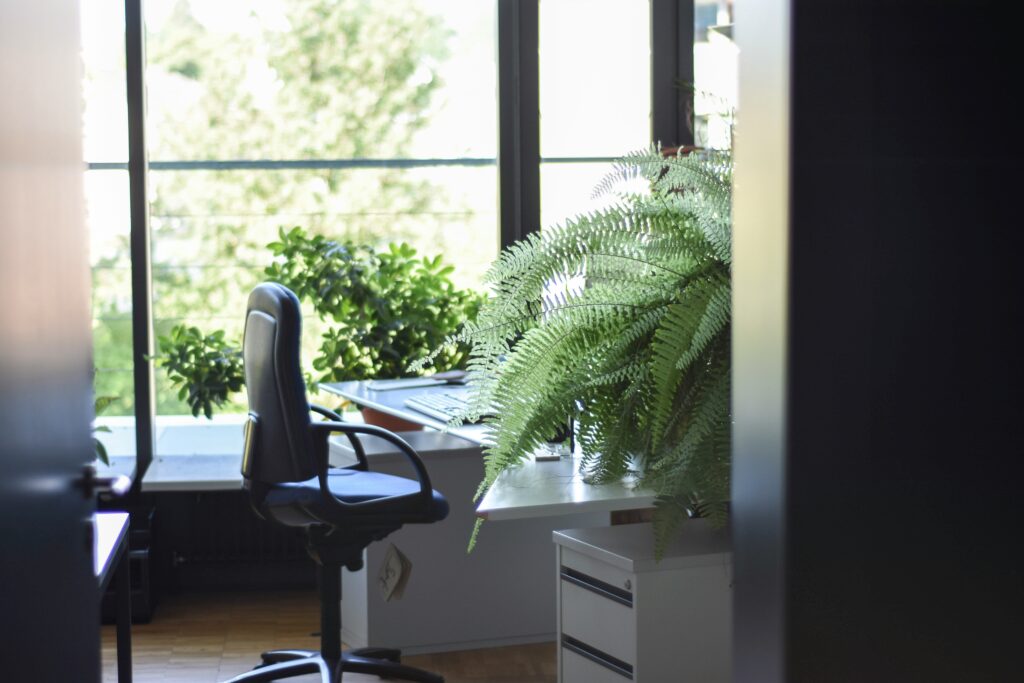 Sustainable green workplace design.