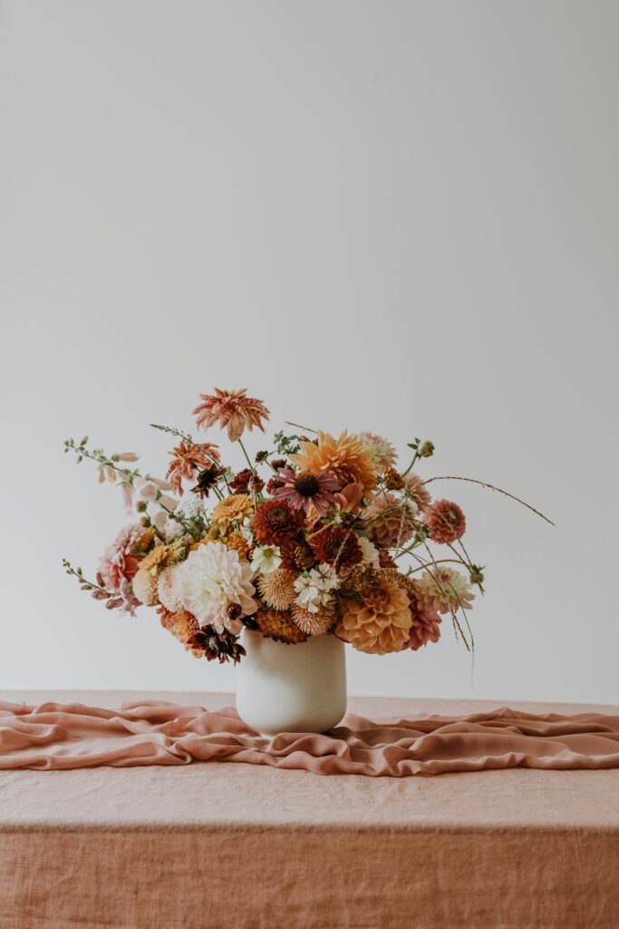 Autumn flowers in a vase.