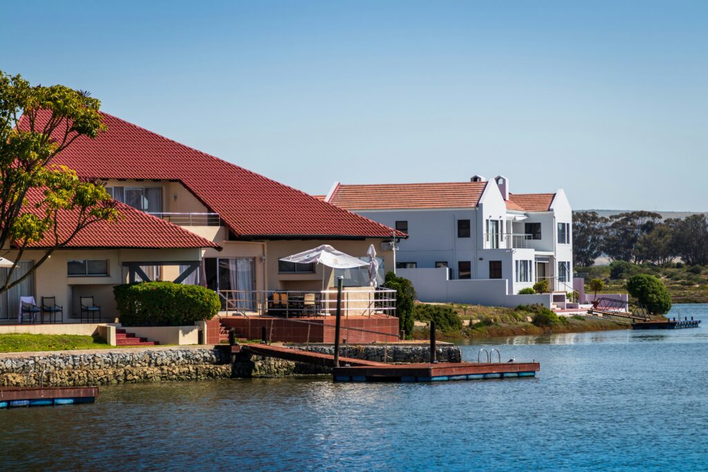 Villa by the river. This is to go with ab article discussing what to look out for when booking a villa holiday.