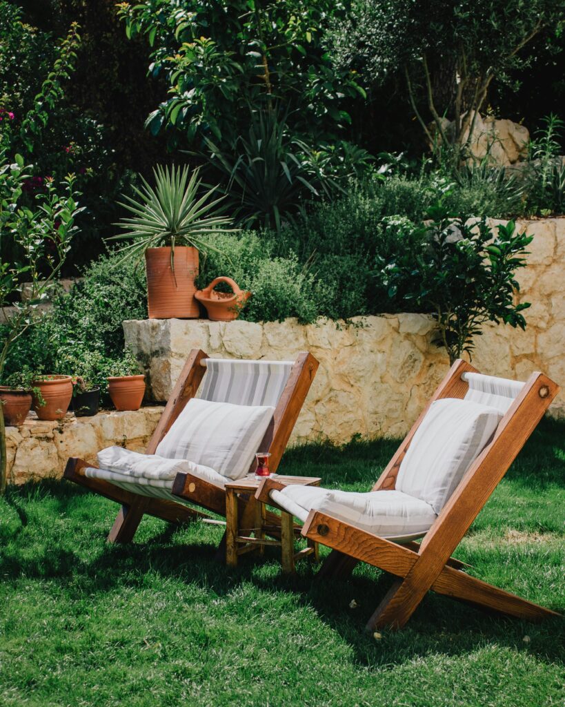 Yard area of a garden. This is to go with an article giving tips for making yard work easier.