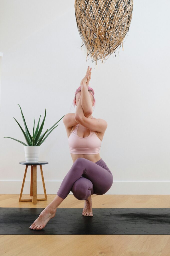 At home yoga routine.