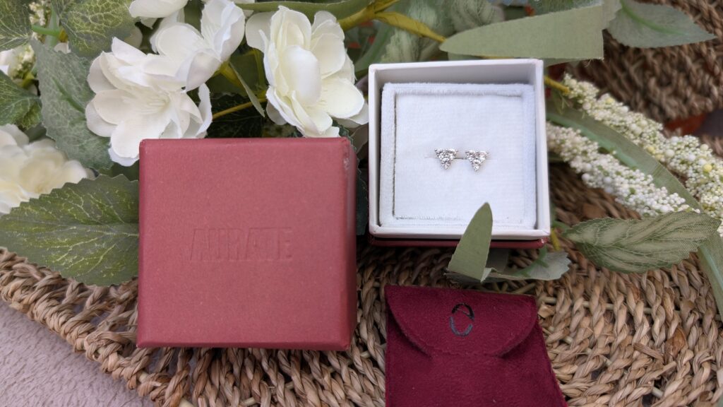 Lab grown white sapphire earrings.