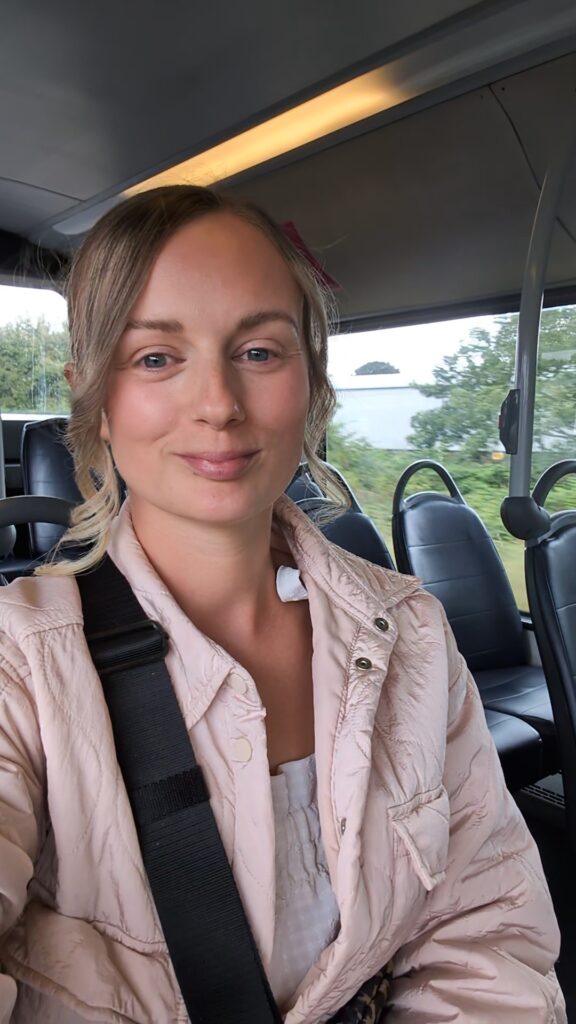 Claire Mac on the Arriva bus to Teesside Park.