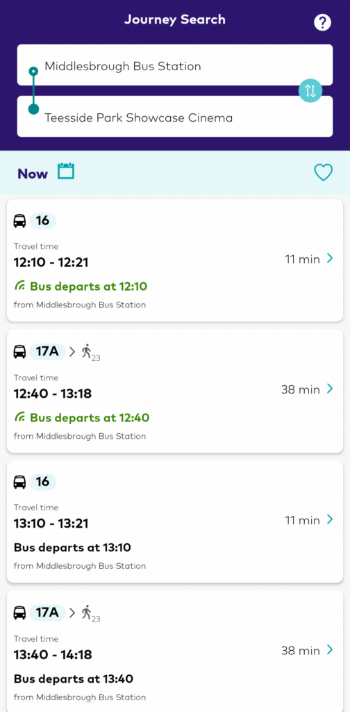 Travel to Teesside Park easily with the Arriva app.