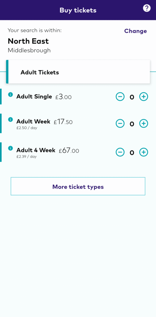 Capped fares with Arriva busses across the Tees Valley.