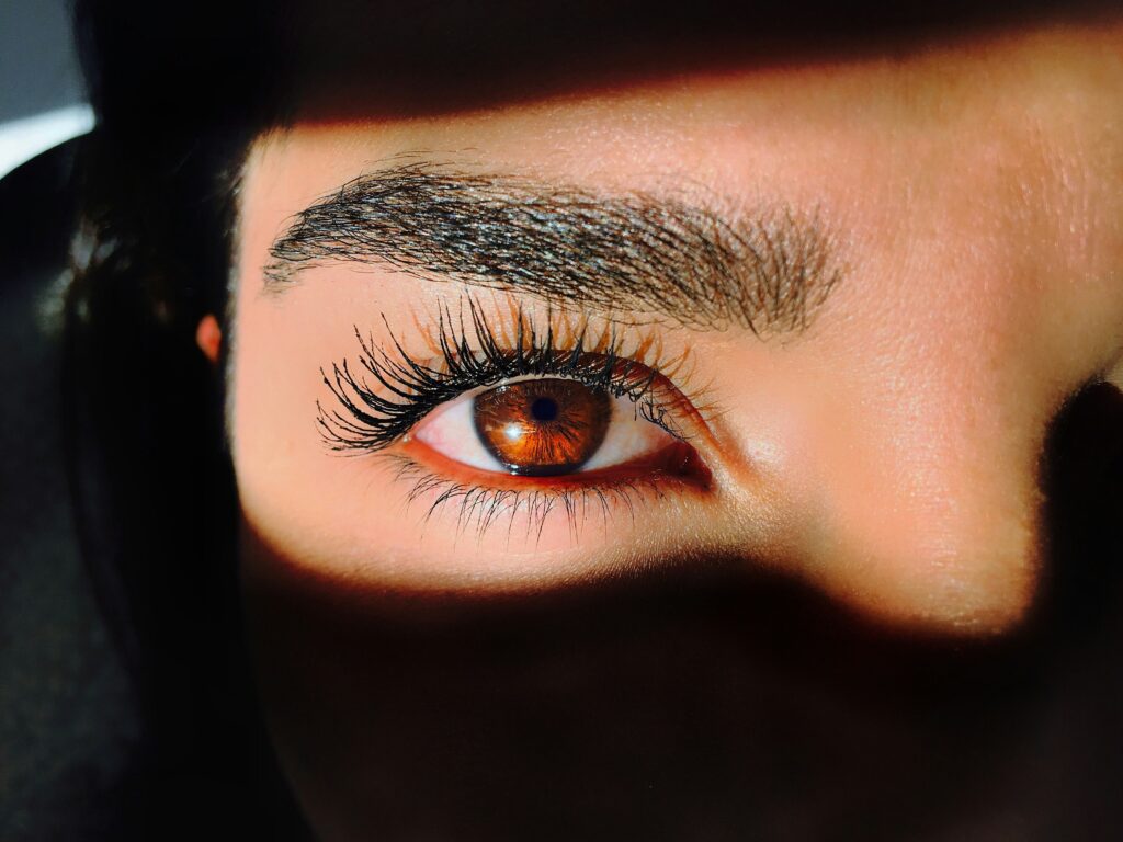 Close up of brow lift.