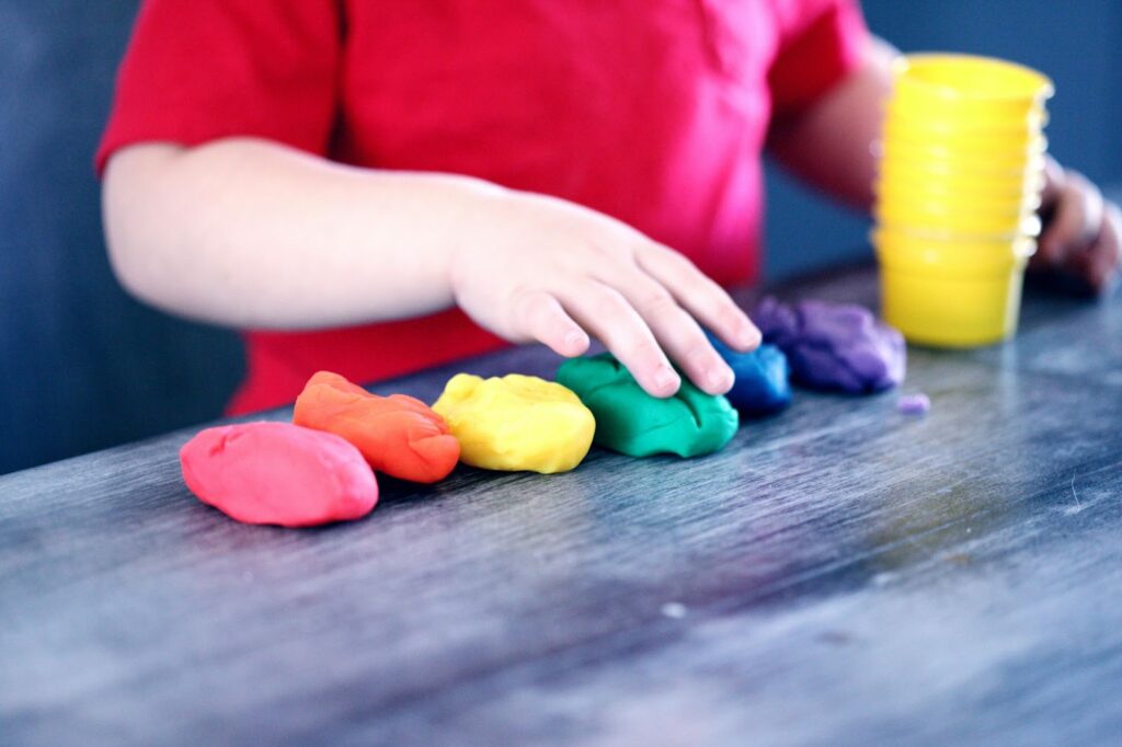 Funfetti play dough is a great family activities.
