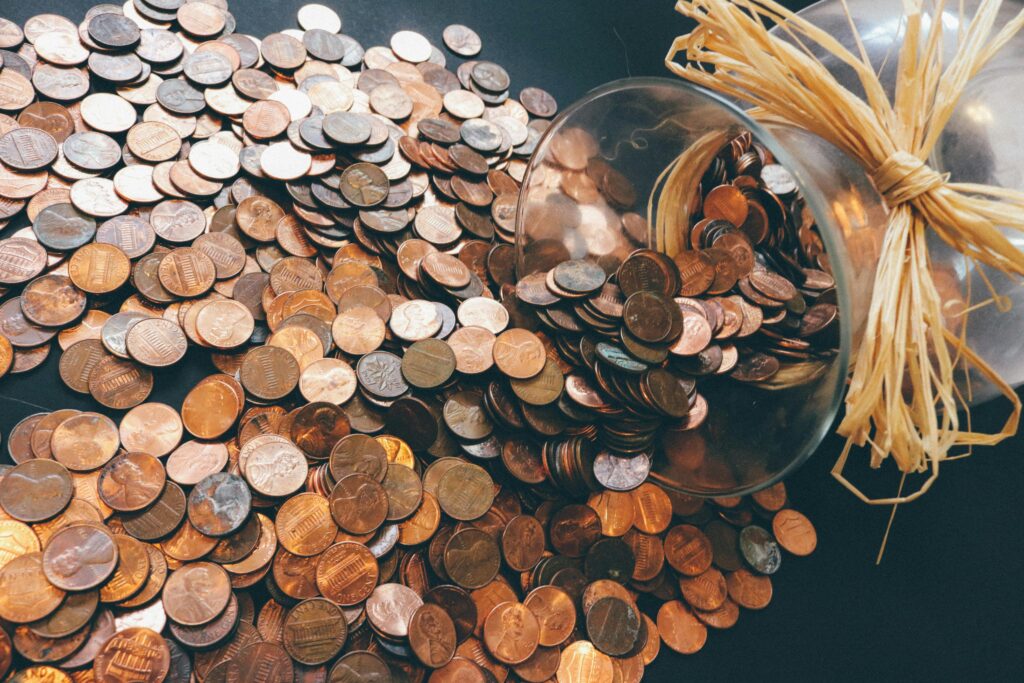 https://www.pexels.com/photo/copper-colored-coin-lot-259165/