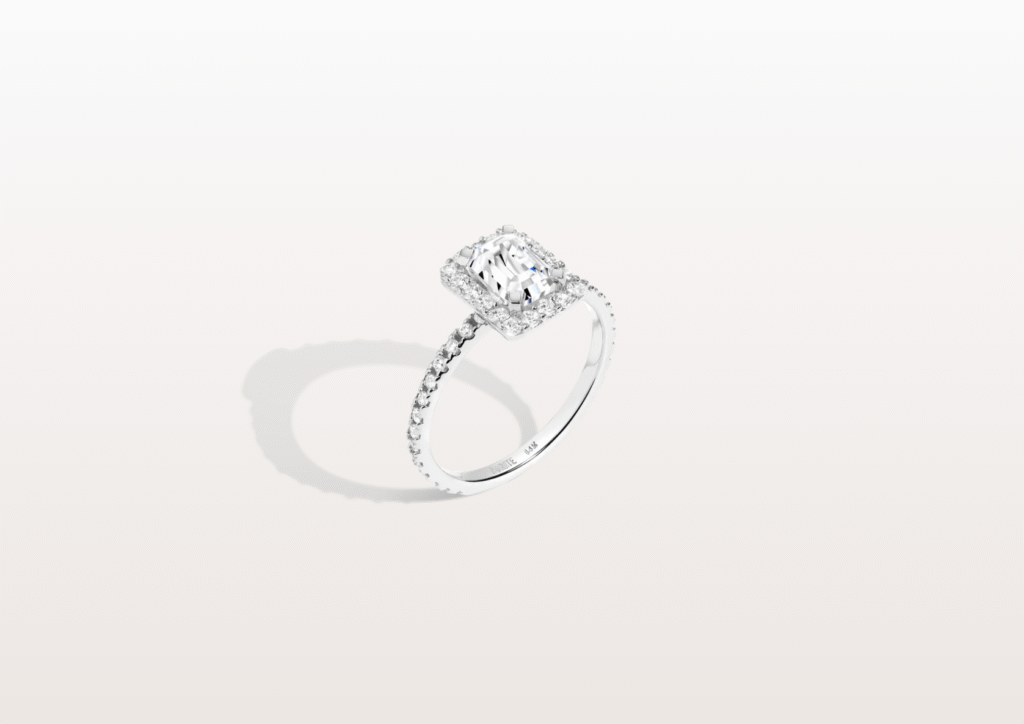 The Ultimate Guide to Choosing the Perfect Gold Diamond Ring.
Aurate Pave Emerald Cut Halo Diamond Ring.