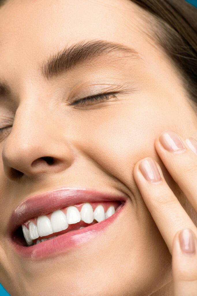 Close up of a woman's face. This is to go with an article discussing glow-up.