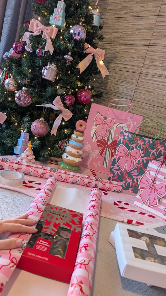 Wrapping Hotel Chocolat gifts.