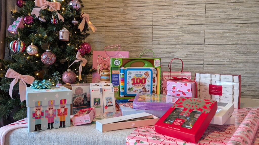 Presents ready to be wrapped for a cohesive Christmas.