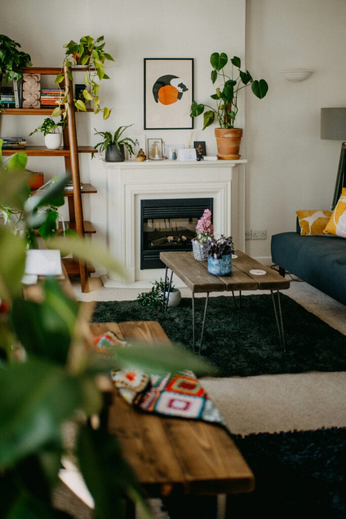 Biophilic living room design.