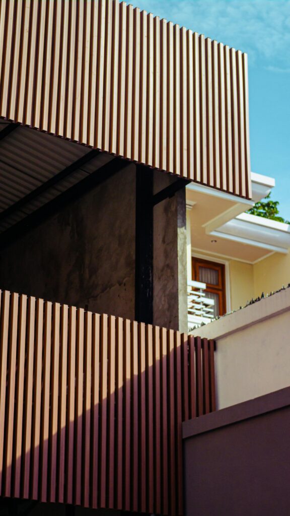 Exterior cladding in modern home design.