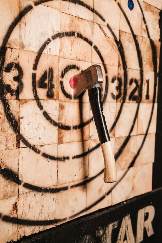 Axe throwing.