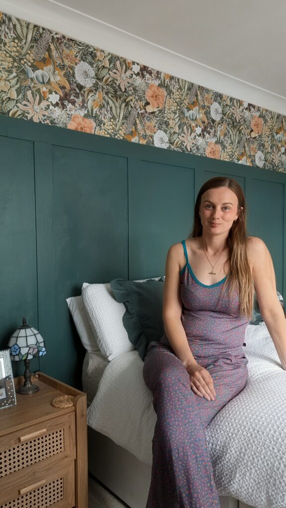 Claire Mac wearing British Boxers pyjamas.