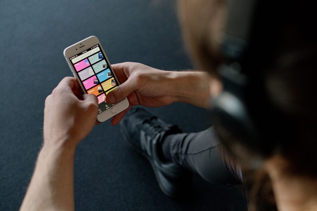 Person using a healthcare app.
