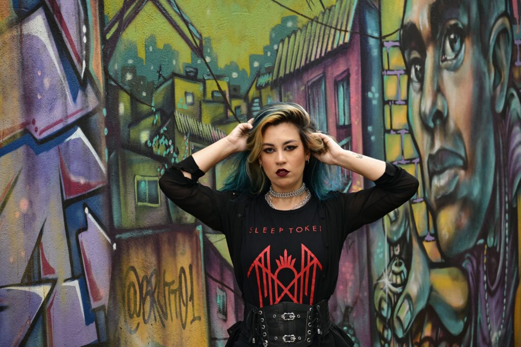 Woman wearing alternative fashion.