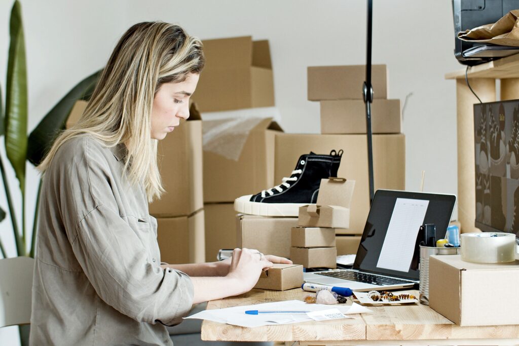 Woman with an online business.