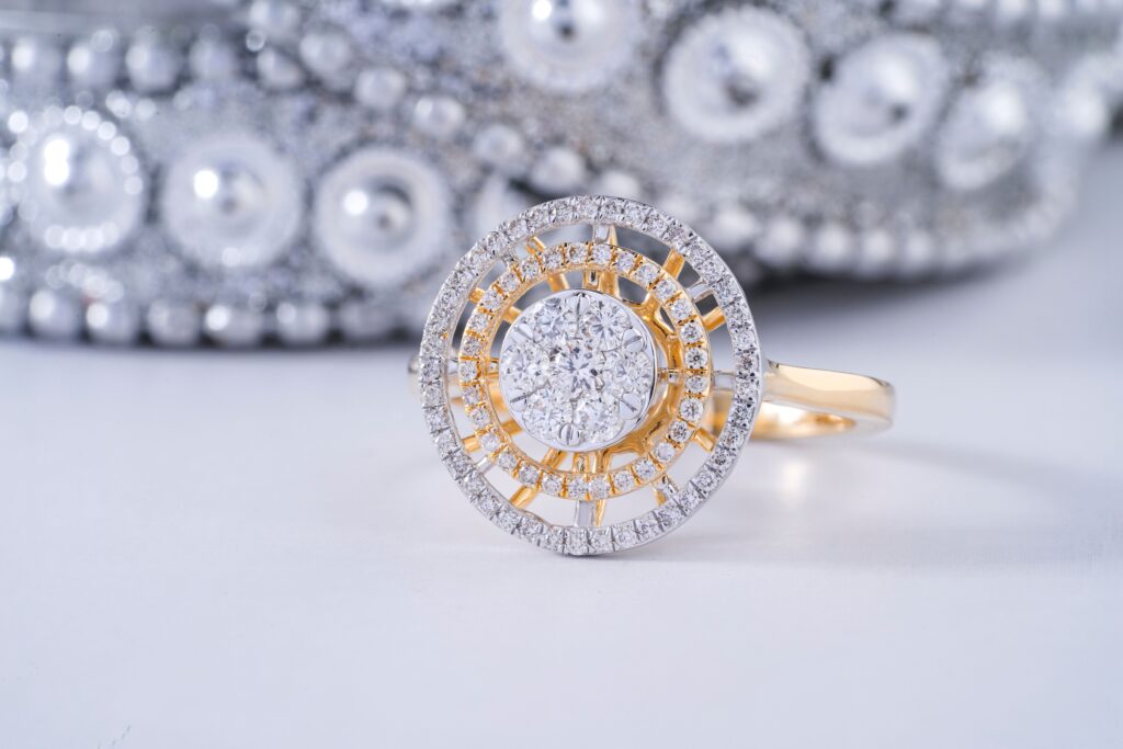 Yellow gold diamond ring hallmarks.