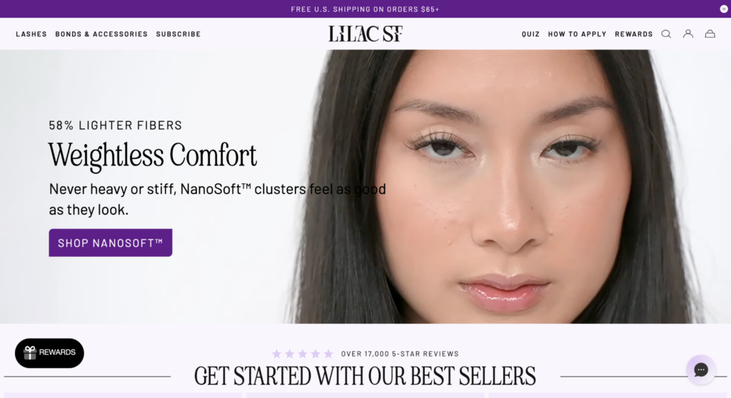 Lilac St cluster lashes.